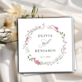  Dusty Ro Rosa Vild  Meadow Flowers Bröllop Pappersservett