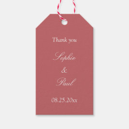 Dusty Ro Rosa Wedding Favor Tack Gift Märkres Presentetikett