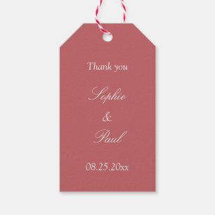 Dusty Ro Rosa Wedding Favor Tack Gift Märkres Presentetikett
