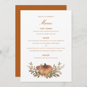 Dusty Ro Sage Rust Pumpkin Fall Wedding  Meny