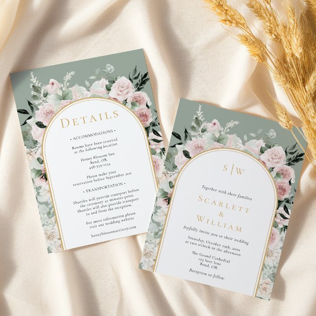 Dusty Ro säljer enkelt monogram allt på en Bröllop Inbjudningar (Skapare uppladdad)