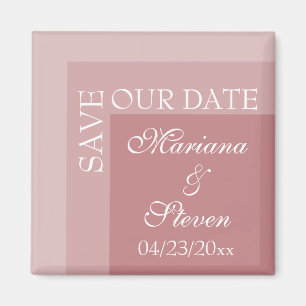 Dusty Ro Simple Modern Chic Script Bröllop Magnet
