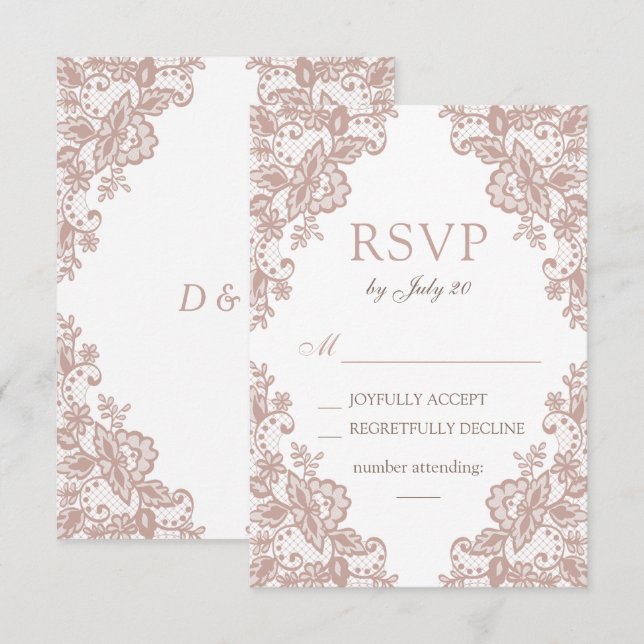 Dusty ro snöre bröllop OSA kort (Fram/baksida)