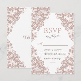 Dusty ro snöre bröllop OSA kort