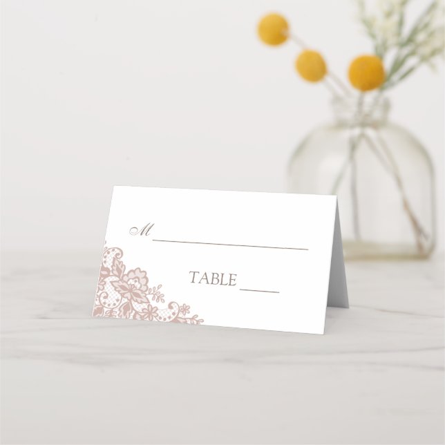 Dusty ro snöre romantiska platskort placeringskort (Framsida)