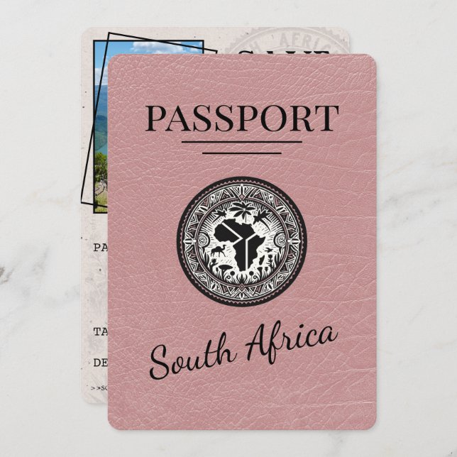 Dusty Ro South Afrika Passport Spara Datumet (Fram/baksida)