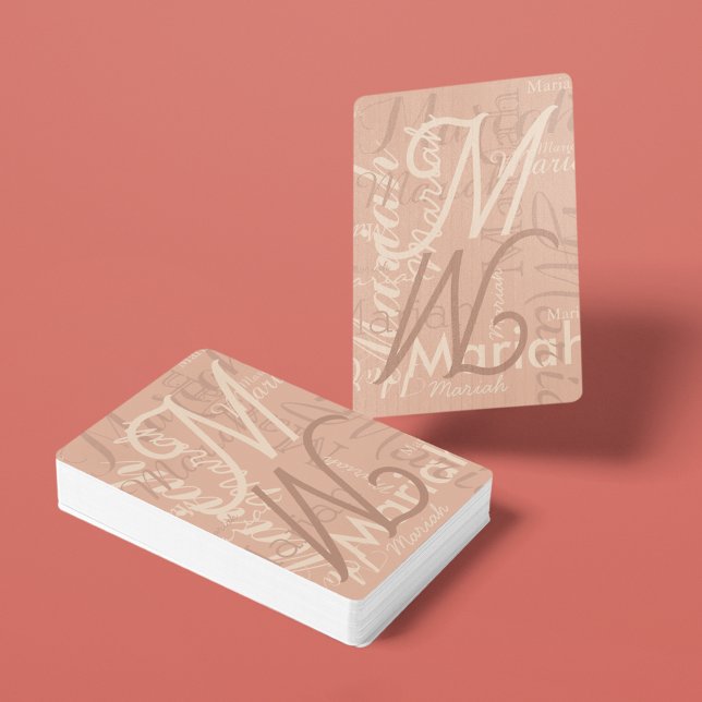 Dusty Ro Spelkort för flickor (dusty rose monogram cards)