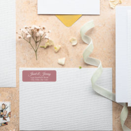 Dusty Ro Stylized Namn Bröllop Returadress Returadress Etikett