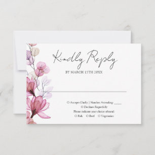 Dusty Ro Transparent Blommigt Monogram Bröllop OSA Kort