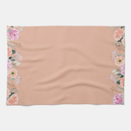 Dusty Ro vattenfärgsblommigt Kökshandduk