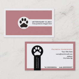 Dusty ro Vet/Veterinary Clinic minimalist Visitkort