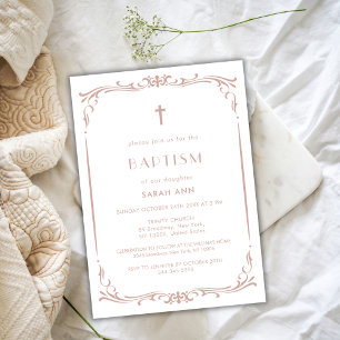 Dusty Ro Vintage Baptism Christening Kor Inbjudningar
