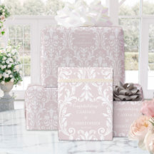Dusty Ro White Damask Add Namn & Grattiss