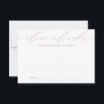 Dusty Rosa Advice for Newlyweds KeepsakCard Rådkort<br><div class="desc">Dessa vackert designade kort är ett unikt sätt för gästerna i bröllop att sina hjärtliga råd och önskemål med bruden och brudgummen. De här korten är idealiska för att du har en personlig kontakt på din speciella dag. De ger ett omhuldat kök för lycklig-paret. Perfekt för bröllopsreceptioner, möhippor och förlovningsfester....</div>