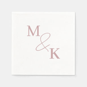 Dusty Rosa Ampersand Monogram Bröllop Napkin Pappersservett