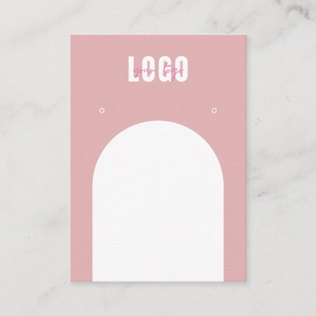 Dusty Rosa Arch Add Logotyp Jewelry Earrings Visni Visitkort (Framsida)