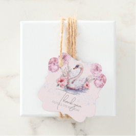 Dusty Rosa Ballerina Birthday Glitter Photo Gåvor Etiketter
