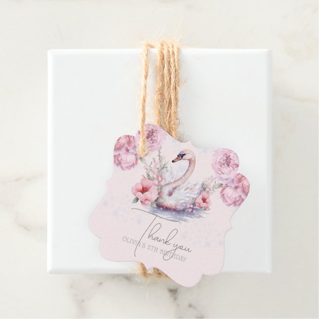 Dusty Rosa Ballerina Birthday Glitter Photo Gåvor Etiketter (På plats)