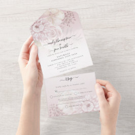 Dusty Rosa Blommigt Dusty Ro Namn Adress Bröllop