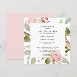 Dusty Rosa Blommigt Firande of Life Invita Inbjudningar