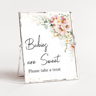 Dusty Rosa Blommigt Grey Spädbarn är Sweet Poster