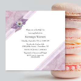 Dusty Rosa Blommigt & Marble High Tea Möhippa Inbjudningar