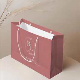 Dusty Rosa | Blommigt Monogram Bröllop Tack