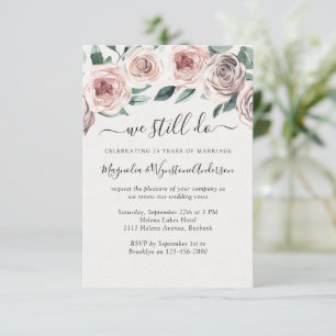 Dusty Rosa Blommigt Ro Modern Vow Renewal Inbjudningar