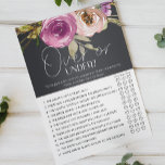 Dusty Rosa Blommigt-spel över eller under Flygblad<br><div class="desc">Över- eller Under-möhippa-spel. Vattenfärgad dammig rosa och lila blommor på träkolbakgrund. Matchande objekt för att slutföra din händelsesamling finns i vårt Zazzle-arkiv!</div>