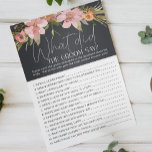 Dusty Rosa Blommigt spelar vad skulle Groom säga? Flygblad<br><div class="desc">Vad skulle Groom säga möhippa? Vattenfärgad dammig rosa och lila blommor på träkolbakgrund. Matchande objekt för att slutföra din händelsesamling finns i vårt Zazzle-arkiv!</div>