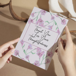 Dusty Rosa Blommigt Watercolor Bröllop Tack Kort