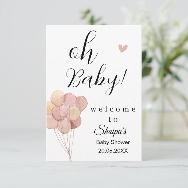 Dusty Rosa Boho Baby Shower Inbjudningar (Stående Fram)
