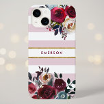 Dusty Rosa Boho Blommigt Rand Monogram<br><div class="desc">Anpassningsbar med telefonfodral i monogrammet personlig med ditt namn eller annan text. Det här trendiget har en vattenfärgad blommigt gräns i rustik höst färger på en dammig rosa och vit strimlad bakgrund med faux-folie från guld. Använda designen verktyg om du vill välja valfri bakgrund färg, ändra typsnitt och färger eller...</div>