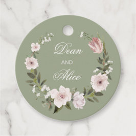 Dusty Rosa Boho Blommigt Vatten Färg Pastel Bröllo Gåvor Etiketter