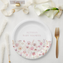 Dusty Rosa Boho WildblomBaby Shower