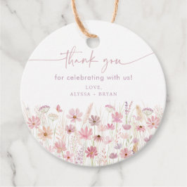 Dusty Rosa Boho WildblomBaby Shower Gåvor Etiketter