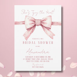 Dusty Rosa Bow Shes Gifter sig Möhippa Inbjudningar