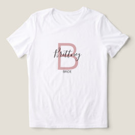 Dusty Rosa Brudmonogram T Shirt