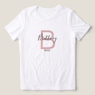 Dusty Rosa Brudmonogram T Shirt
