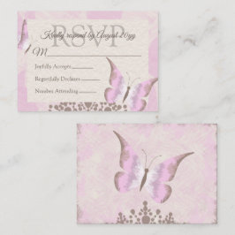 Dusty Rosa Butterfly Quinceañera OSA kort