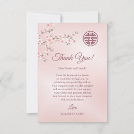 Dusty Rosa Cherry Blommar China Bröllop Tack Kort