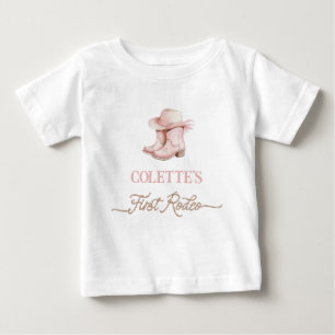 Dusty Rosa Cowgirl Första Rodeo 1-års Födelsedag  T Shirt