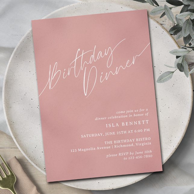 Dusty Rosa  | Dagens moderna Elegant Inbjudningar (Skapare uppladdad)