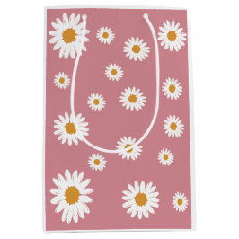 Dusty Rosa Daisy Blommigt Gift Bag