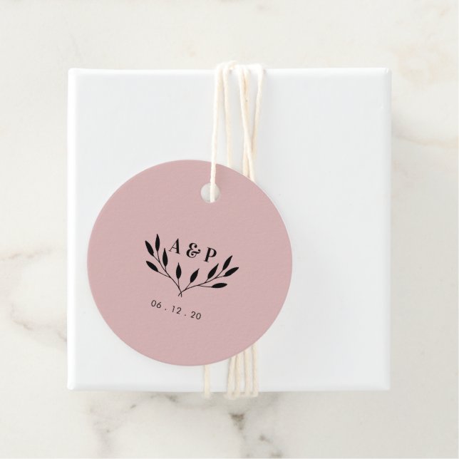 Dusty Rosa | Enkel modern Bröllop Tack Gåvor Etiketter (På plats)