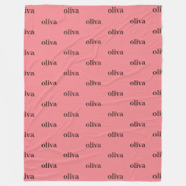 Dusty Rosa Enkel Personlig Upprepande Namn Fleecefilt