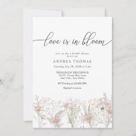 Dusty Rosa Flowers | Möhippa för vattenfärg Inbjudningar