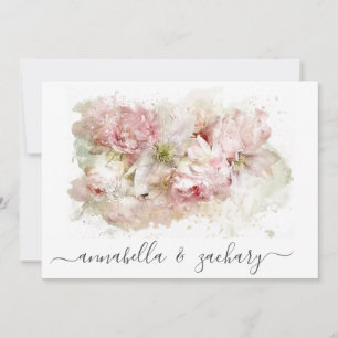 *~*Dusty Rosa Flowers OSA QR AR26 Blommigt BRÖLLOP Inbjudningar