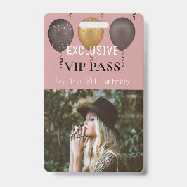 Dusty Rosa Födelsedagsfest Foto Anpassad Pass VIP