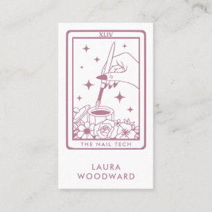 Dusty-Rosa för Nagel Tech Tarot Card Visitkort